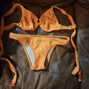 Pilyq Vibrant Orange Textured Swimwear